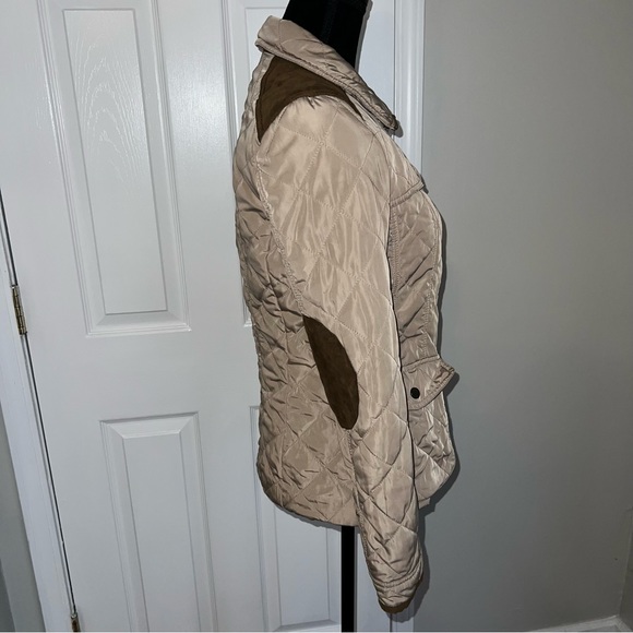Zara quilted riding coat tan size S (outerwear, gorpcore, equestrian) - Picture 3 of 11